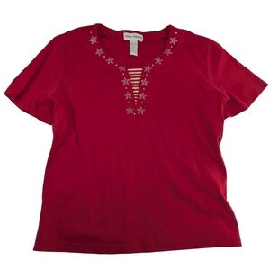 Women's Cathy Daniels T-Shirt Size 3X Red Top